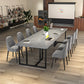 Stone Double Pedestal Table Industrial Dining Table Rectangle for Kitchen Home Clearhalo ' dining_table' 'Dining Tables & Seating' 'Dining Tables' 'furn' 'furn_dining_table' 'Furniture' 'furniture_dining_table' 'Kitchen & Dining Furniture' 'kitchen&dining_furn' 'kitchen' 'kitchen_dining_table' 3864857