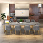 Stone Double Pedestal Table Industrial Dining Table Rectangle for Kitchen Home Clearhalo ' dining_table' 'Dining Tables & Seating' 'Dining Tables' 'furn' 'furn_dining_table' 'Furniture' 'furniture_dining_table' 'Kitchen & Dining Furniture' 'kitchen&dining_furn' 'kitchen' 'kitchen_dining_table' 3864858
