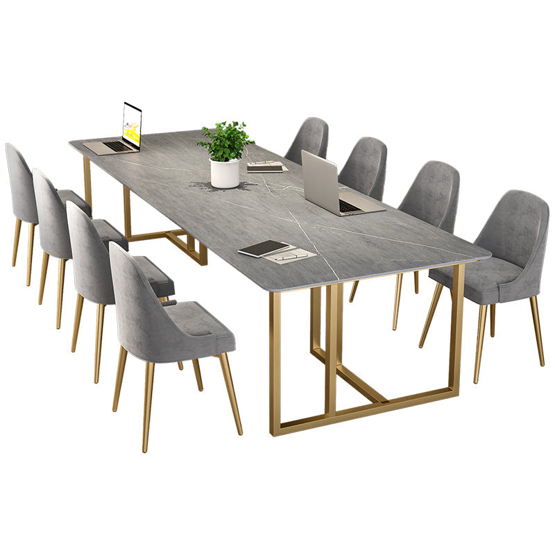 Stone Double Pedestal Table Industrial Dining Table Rectangle for Kitchen Home Clearhalo ' dining_table' 'Dining Tables & Seating' 'Dining Tables' 'furn' 'furn_dining_table' 'Furniture' 'furniture_dining_table' 'Kitchen & Dining Furniture' 'kitchen&dining_furn' 'kitchen' 'kitchen_dining_table' 3864863