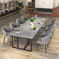 Stone Double Pedestal Table Industrial Dining Table Rectangle for Kitchen Home Clearhalo ' dining_table' 'Dining Tables & Seating' 'Dining Tables' 'furn' 'furn_dining_table' 'Furniture' 'furniture_dining_table' 'Kitchen & Dining Furniture' 'kitchen&dining_furn' 'kitchen' 'kitchen_dining_table' 3864868