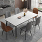 Industrial Sintered Stone Scratch Resistant Dining Table Metallic Base Rectangle Table for Home White Gold Without Chairs Clearhalo ' dining_table' 'Dining Tables & Seating' 'Dining Tables' 'furn' 'furn_dining_table' 'Furniture' 'furniture_dining_table' 'Kitchen & Dining Furniture' 'kitchen&dining_furn' 'kitchen' 'kitchen_dining_table' 3864877