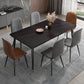 Industrial Sintered Stone Scratch Resistant Dining Table Metallic Base Rectangle Table for Home Black Without Chairs Clearhalo ' dining_table' 'Dining Tables & Seating' 'Dining Tables' 'furn' 'furn_dining_table' 'Furniture' 'furniture_dining_table' 'Kitchen & Dining Furniture' 'kitchen&dining_furn' 'kitchen' 'kitchen_dining_table' 3864879