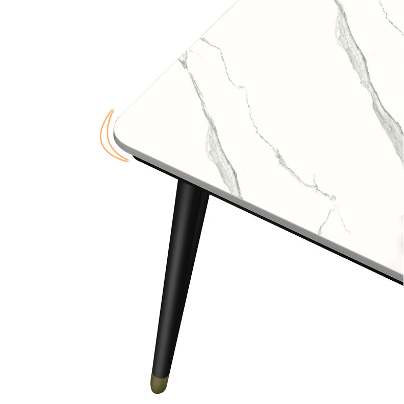 Industrial Sintered Stone Scratch Resistant Dining Table Metallic Base Rectangle Table for Home Clearhalo ' dining_table' 'Dining Tables & Seating' 'Dining Tables' 'furn' 'furn_dining_table' 'Furniture' 'furniture_dining_table' 'Kitchen & Dining Furniture' 'kitchen&dining_furn' 'kitchen' 'kitchen_dining_table' 3864885