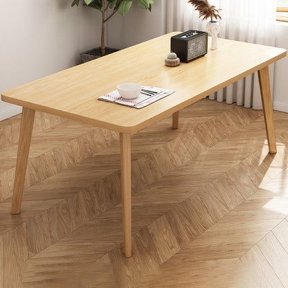 Rectangle Solid Wood Dining Table Modern Rubber Wood Table in Nature with 4 Legs Without Chairs Clearhalo ' dining_table' 'Dining Tables & Seating' 'Dining Tables' 'furn' 'furn_dining_table' 'Furniture' 'furniture_dining_table' 'Kitchen & Dining Furniture' 'kitchen&dining_furn' 'kitchen' 'kitchen_dining_table' 3864892
