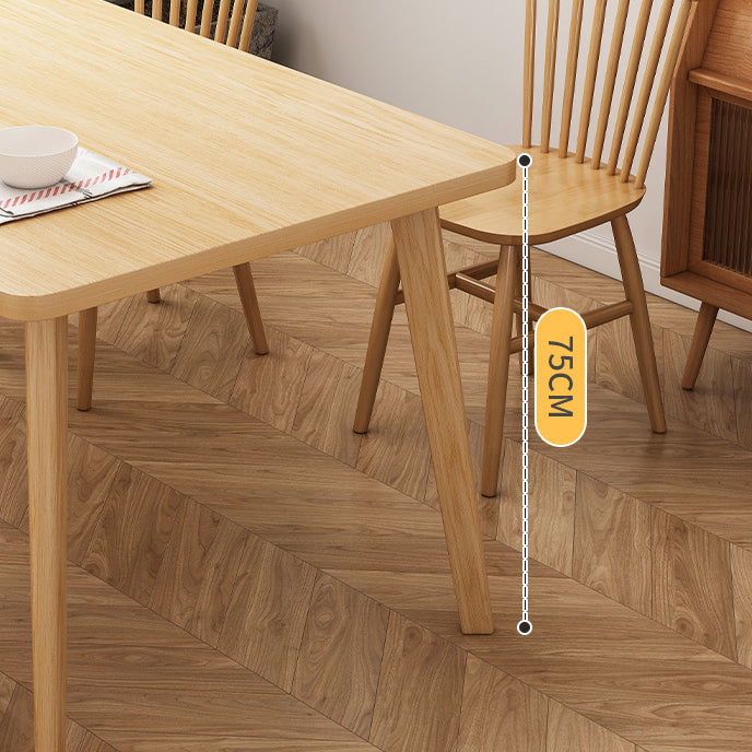 Rectangle Solid Wood Dining Table Modern Rubber Wood Table in Nature with 4 Legs Clearhalo ' dining_table' 'Dining Tables & Seating' 'Dining Tables' 'furn' 'furn_dining_table' 'Furniture' 'furniture_dining_table' 'Kitchen & Dining Furniture' 'kitchen&dining_furn' 'kitchen' 'kitchen_dining_table' 3864895