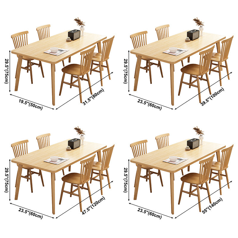 Rectangle Solid Wood Dining Table Modern Rubber Wood Table in Nature with 4 Legs Clearhalo ' dining_table' 'Dining Tables & Seating' 'Dining Tables' 'furn' 'furn_dining_table' 'Furniture' 'furniture_dining_table' 'Kitchen & Dining Furniture' 'kitchen&dining_furn' 'kitchen' 'kitchen_dining_table' 3864899