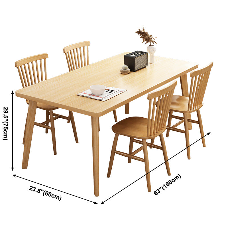 Rectangle Solid Wood Dining Table Modern Rubber Wood Table in Nature with 4 Legs Clearhalo ' dining_table' 'Dining Tables & Seating' 'Dining Tables' 'furn' 'furn_dining_table' 'Furniture' 'furniture_dining_table' 'Kitchen & Dining Furniture' 'kitchen&dining_furn' 'kitchen' 'kitchen_dining_table' 3864900