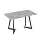 Industrial Sintered Stone Dinner Room Kitchen Table Rectangle Table with Metal Base White Without Chairs Clearhalo ' dining_table' 'Dining Tables & Seating' 'Dining Tables' 'furn' 'furn_dining_table' 'Furniture' 'furniture_dining_table' 'Kitchen & Dining Furniture' 'kitchen&dining_furn' 'kitchen' 'kitchen_dining_table' 3864905