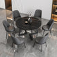 Glam Round Sintered Stone Dining Table Standard Kitchen Dining Table with Double Pedestal Base Clearhalo ' dining_table' 'Dining Tables & Seating' 'Dining Tables' 'furn' 'furn_dining_table' 'Furniture' 'furniture_dining_table' 'Kitchen & Dining Furniture' 'kitchen&dining_furn' 'kitchen' 'kitchen_dining_table' 3864918