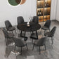 Glam Round Sintered Stone Dining Table Standard Kitchen Dining Table with Double Pedestal Base Clearhalo ' dining_table' 'Dining Tables & Seating' 'Dining Tables' 'furn' 'furn_dining_table' 'Furniture' 'furniture_dining_table' 'Kitchen & Dining Furniture' 'kitchen&dining_furn' 'kitchen' 'kitchen_dining_table' 3864921
