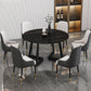 Glam Round Sintered Stone Dining Table Standard Kitchen Dining Table with Double Pedestal Base Clearhalo ' dining_table' 'Dining Tables & Seating' 'Dining Tables' 'furn' 'furn_dining_table' 'Furniture' 'furniture_dining_table' 'Kitchen & Dining Furniture' 'kitchen&dining_furn' 'kitchen' 'kitchen_dining_table' 3864923