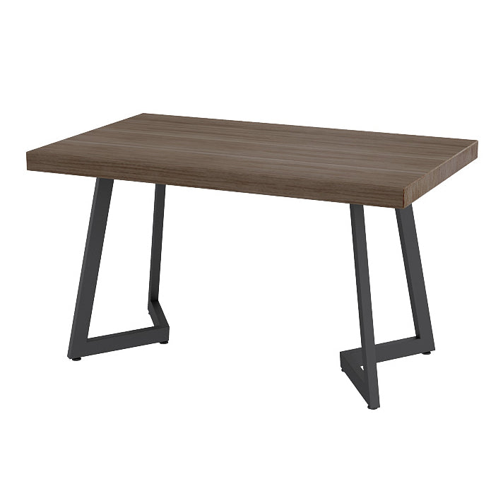 Industrial Style Sintered Stone Dinner Room Kitchen Table Brown Table with Black Frame 47.2"L x 23.6"W x 29.5"H Without Chairs Clearhalo ' dining_table' 'Dining Tables & Seating' 'Dining Tables' 'furn' 'furn_dining_table' 'Furniture' 'furniture_dining_table' 'Kitchen & Dining Furniture' 'kitchen&dining_furn' 'kitchen' 'kitchen_dining_table' 3864942