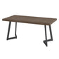 Industrial Style Sintered Stone Dinner Room Kitchen Table Brown Table with Black Frame 63"L x 27.6"W x 29.5"H Without Chairs Clearhalo ' dining_table' 'Dining Tables & Seating' 'Dining Tables' 'furn' 'furn_dining_table' 'Furniture' 'furniture_dining_table' 'Kitchen & Dining Furniture' 'kitchen&dining_furn' 'kitchen' 'kitchen_dining_table' 3864943