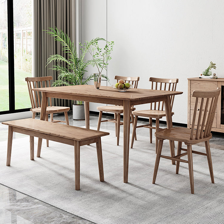 Rectangle Wood in Brown Dining Table Modern Ash Table with 4 Legs for Restaurant Clearhalo ' dining_table' 'Dining Tables & Seating' 'Dining Tables' 'furn' 'furn_dining_table' 'Furniture' 'furniture_dining_table' 'Kitchen & Dining Furniture' 'kitchen&dining_furn' 'kitchen' 'kitchen_dining_table' 3864949