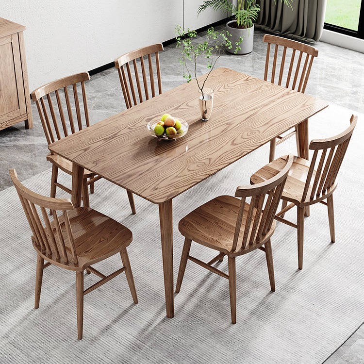 Rectangle Wood in Brown Dining Table Modern Ash Table with 4 Legs for Restaurant Clearhalo ' dining_table' 'Dining Tables & Seating' 'Dining Tables' 'furn' 'furn_dining_table' 'Furniture' 'furniture_dining_table' 'Kitchen & Dining Furniture' 'kitchen&dining_furn' 'kitchen' 'kitchen_dining_table' 3864951