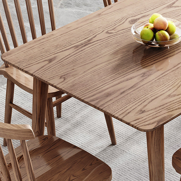 Rectangle Wood in Brown Dining Table Modern Ash Table with 4 Legs for Restaurant Clearhalo ' dining_table' 'Dining Tables & Seating' 'Dining Tables' 'furn' 'furn_dining_table' 'Furniture' 'furniture_dining_table' 'Kitchen & Dining Furniture' 'kitchen&dining_furn' 'kitchen' 'kitchen_dining_table' 3864957