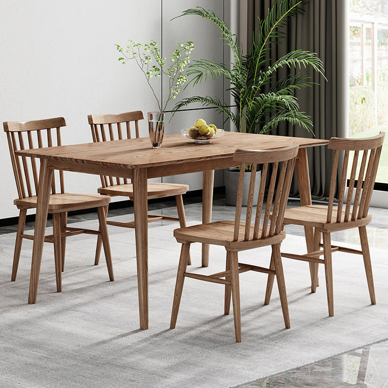 Rectangle Wood in Brown Dining Table Modern Ash Table with 4 Legs for Restaurant Clearhalo ' dining_table' 'Dining Tables & Seating' 'Dining Tables' 'furn' 'furn_dining_table' 'Furniture' 'furniture_dining_table' 'Kitchen & Dining Furniture' 'kitchen&dining_furn' 'kitchen' 'kitchen_dining_table' 3864960