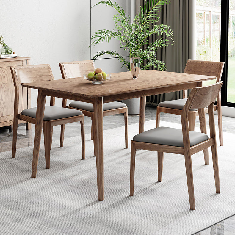 Rectangle Wood in Brown Dining Table Modern Ash Table with 4 Legs for Restaurant Clearhalo ' dining_table' 'Dining Tables & Seating' 'Dining Tables' 'furn' 'furn_dining_table' 'Furniture' 'furniture_dining_table' 'Kitchen & Dining Furniture' 'kitchen&dining_furn' 'kitchen' 'kitchen_dining_table' 3864961