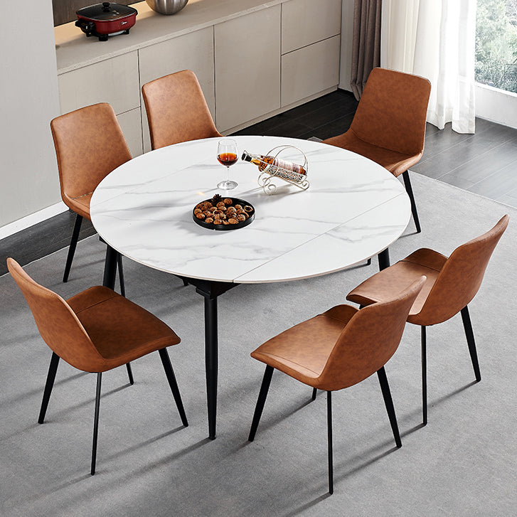 Simplicity Style Stone Table Rectangle 4-foot Dining Table with Drop-Leaf Clearhalo ' dining_table' 'Dining Tables & Seating' 'Dining Tables' 'furn' 'furn_dining_table' 'Furniture' 'furniture_dining_table' 'Kitchen & Dining Furniture' 'kitchen&dining_furn' 'kitchen' 'kitchen_dining_table' 3864967