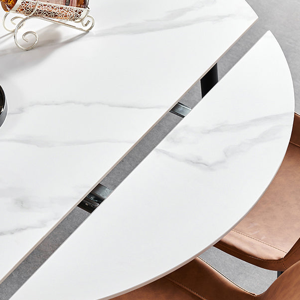 Simplicity Style Stone Table Rectangle 4-foot Dining Table with Drop-Leaf Clearhalo ' dining_table' 'Dining Tables & Seating' 'Dining Tables' 'furn' 'furn_dining_table' 'Furniture' 'furniture_dining_table' 'Kitchen & Dining Furniture' 'kitchen&dining_furn' 'kitchen' 'kitchen_dining_table' 3864969