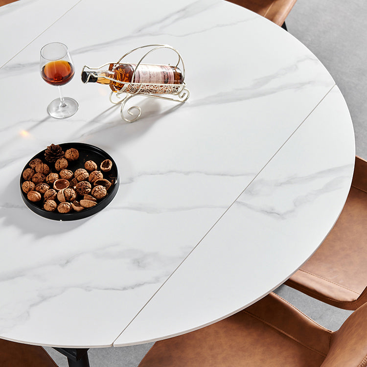 Simplicity Style Stone Table Rectangle 4-foot Dining Table with Drop-Leaf Clearhalo ' dining_table' 'Dining Tables & Seating' 'Dining Tables' 'furn' 'furn_dining_table' 'Furniture' 'furniture_dining_table' 'Kitchen & Dining Furniture' 'kitchen&dining_furn' 'kitchen' 'kitchen_dining_table' 3864972