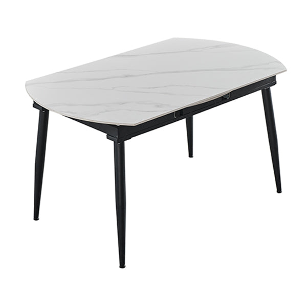Simplicity Style Stone Table Rectangle 4-foot Dining Table with Drop-Leaf Clearhalo ' dining_table' 'Dining Tables & Seating' 'Dining Tables' 'furn' 'furn_dining_table' 'Furniture' 'furniture_dining_table' 'Kitchen & Dining Furniture' 'kitchen&dining_furn' 'kitchen' 'kitchen_dining_table' 3864974