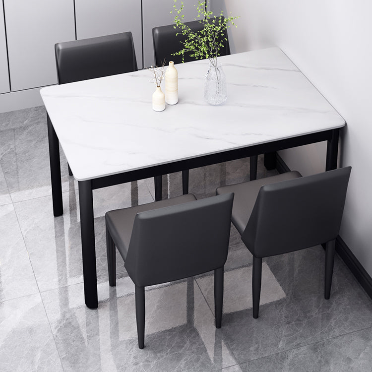 Industrial Style Sintered Stone Dining Table 4 Legs Base Rectangle Table for Home Clearhalo ' dining_table' 'Dining Tables & Seating' 'Dining Tables' 'furn' 'furn_dining_table' 'Furniture' 'furniture_dining_table' 'Kitchen & Dining Furniture' 'kitchen&dining_furn' 'kitchen' 'kitchen_dining_table' 3864979