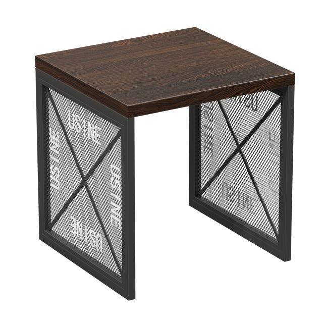 Industrial Style Dining Room Table Black Double Pedestal Table for Home Kitchen Dinner 23.6"L x 23.6"W x 29.5"H Without Chairs Clearhalo ' dining_table' 'Dining Tables & Seating' 'Dining Tables' 'furn' 'furn_dining_table' 'Furniture' 'furniture_dining_table' 'Kitchen & Dining Furniture' 'kitchen&dining_furn' 'kitchen' 'kitchen_dining_table' 3864992