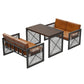 Industrial Style Dining Room Table Black Double Pedestal Table for Home Kitchen Dinner Clearhalo ' dining_table' 'Dining Tables & Seating' 'Dining Tables' 'furn' 'furn_dining_table' 'Furniture' 'furniture_dining_table' 'Kitchen & Dining Furniture' 'kitchen&dining_furn' 'kitchen' 'kitchen_dining_table' 3864996