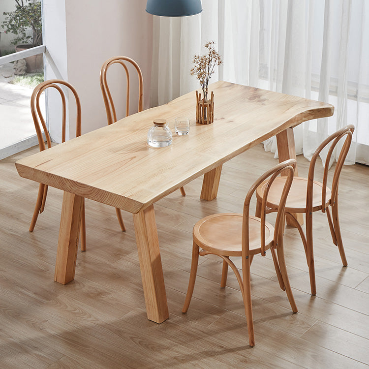 Glam Standard Khaki Dining Table Solid Wood Rectangle Shape Dining Table for Kitchen Clearhalo ' dining_table' 'Dining Tables & Seating' 'Dining Tables' 'furn' 'furn_dining_table' 'Furniture' 'furniture_dining_table' 'Kitchen & Dining Furniture' 'kitchen&dining_furn' 'kitchen' 'kitchen_dining_table' 3864999