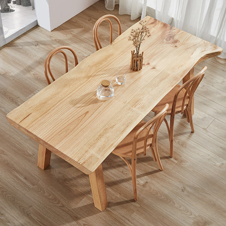 Glam Standard Khaki Dining Table Solid Wood Rectangle Shape Dining Table for Kitchen Clearhalo ' dining_table' 'Dining Tables & Seating' 'Dining Tables' 'furn' 'furn_dining_table' 'Furniture' 'furniture_dining_table' 'Kitchen & Dining Furniture' 'kitchen&dining_furn' 'kitchen' 'kitchen_dining_table' 3865001