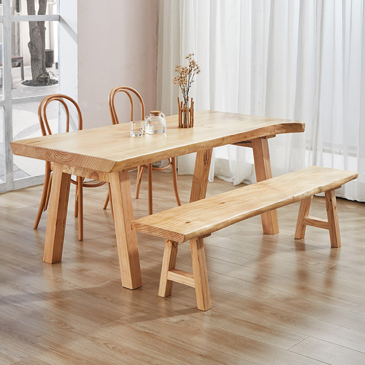 Glam Standard Khaki Dining Table Solid Wood Rectangle Shape Dining Table for Kitchen Clearhalo ' dining_table' 'Dining Tables & Seating' 'Dining Tables' 'furn' 'furn_dining_table' 'Furniture' 'furniture_dining_table' 'Kitchen & Dining Furniture' 'kitchen&dining_furn' 'kitchen' 'kitchen_dining_table' 3865002