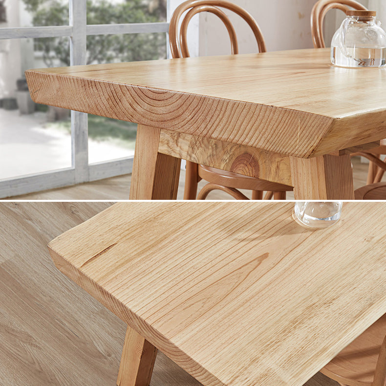 Glam Standard Khaki Dining Table Solid Wood Rectangle Shape Dining Table for Kitchen Clearhalo ' dining_table' 'Dining Tables & Seating' 'Dining Tables' 'furn' 'furn_dining_table' 'Furniture' 'furniture_dining_table' 'Kitchen & Dining Furniture' 'kitchen&dining_furn' 'kitchen' 'kitchen_dining_table' 3865004