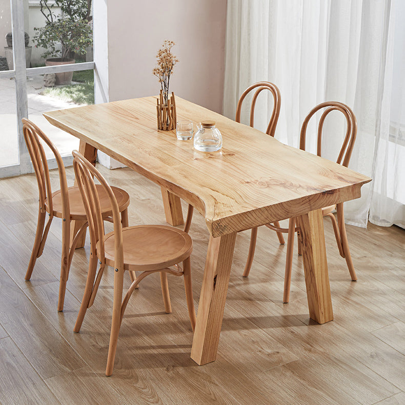 Glam Standard Khaki Dining Table Solid Wood Rectangle Shape Dining Table for Kitchen Clearhalo ' dining_table' 'Dining Tables & Seating' 'Dining Tables' 'furn' 'furn_dining_table' 'Furniture' 'furniture_dining_table' 'Kitchen & Dining Furniture' 'kitchen&dining_furn' 'kitchen' 'kitchen_dining_table' 3865012