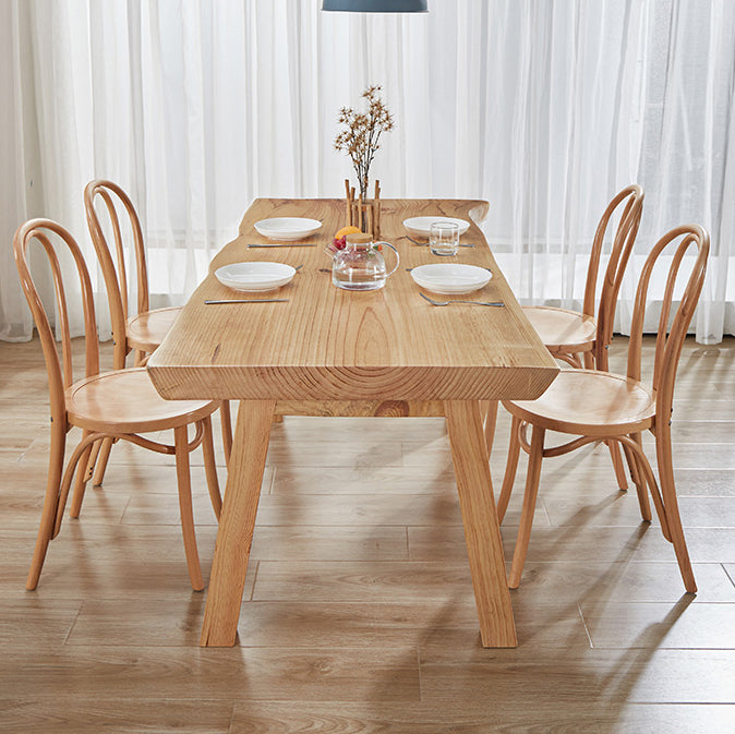 Glam Standard Khaki Dining Table Solid Wood Rectangle Shape Dining Table for Kitchen Clearhalo ' dining_table' 'Dining Tables & Seating' 'Dining Tables' 'furn' 'furn_dining_table' 'Furniture' 'furniture_dining_table' 'Kitchen & Dining Furniture' 'kitchen&dining_furn' 'kitchen' 'kitchen_dining_table' 3865013