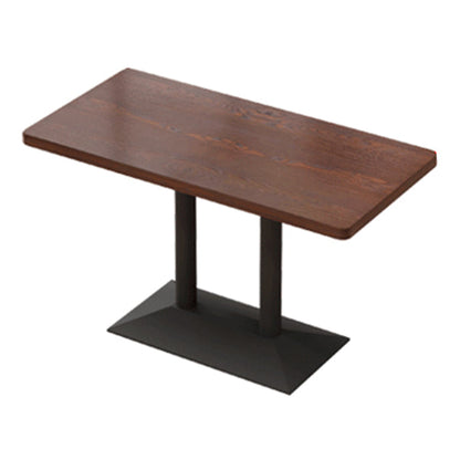 Industrial Wooden Dinner Room Kitchen Table Brown Pedestal Table for Dining Room Rectangle Without Chairs Clearhalo ' dining_table' 'Dining Tables & Seating' 'Dining Tables' 'furn' 'furn_dining_table' 'Furniture' 'furniture_dining_table' 'Kitchen & Dining Furniture' 'kitchen&dining_furn' 'kitchen' 'kitchen_dining_table' 3865019