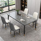 Industrial Style Home Sintered Stone Dining Table Rectangle Shape Table with 4 Legs Base Gray Without Chairs Clearhalo ' dining_table' 'Dining Tables & Seating' 'Dining Tables' 'furn' 'furn_dining_table' 'Furniture' 'furniture_dining_table' 'Kitchen & Dining Furniture' 'kitchen&dining_furn' 'kitchen' 'kitchen_dining_table' 3865034
