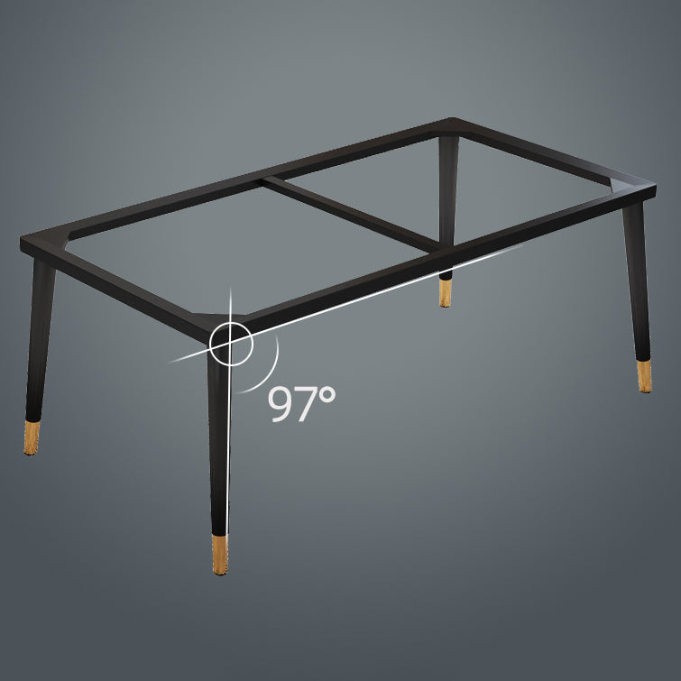 Industrial Style Home Sintered Stone Dining Table Rectangle Shape Table with 4 Legs Base Clearhalo ' dining_table' 'Dining Tables & Seating' 'Dining Tables' 'furn' 'furn_dining_table' 'Furniture' 'furniture_dining_table' 'Kitchen & Dining Furniture' 'kitchen&dining_furn' 'kitchen' 'kitchen_dining_table' 3865037