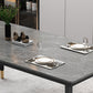 Industrial Style Home Sintered Stone Dining Table Rectangle Shape Table with 4 Legs Base Clearhalo ' dining_table' 'Dining Tables & Seating' 'Dining Tables' 'furn' 'furn_dining_table' 'Furniture' 'furniture_dining_table' 'Kitchen & Dining Furniture' 'kitchen&dining_furn' 'kitchen' 'kitchen_dining_table' 3865039