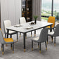 Industrial Style Home Sintered Stone Dining Table Rectangle Shape Table with 4 Legs Base Clearhalo ' dining_table' 'Dining Tables & Seating' 'Dining Tables' 'furn' 'furn_dining_table' 'Furniture' 'furniture_dining_table' 'Kitchen & Dining Furniture' 'kitchen&dining_furn' 'kitchen' 'kitchen_dining_table' 3865044