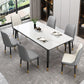 Industrial Style Home Sintered Stone Dining Table Rectangle Shape Table with 4 Legs Base Clearhalo ' dining_table' 'Dining Tables & Seating' 'Dining Tables' 'furn' 'furn_dining_table' 'Furniture' 'furniture_dining_table' 'Kitchen & Dining Furniture' 'kitchen&dining_furn' 'kitchen' 'kitchen_dining_table' 3865045