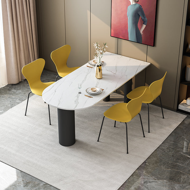 Metal Contemporary Free Form Table Sintered Stone Dining Table for Home Black Without Chairs Clearhalo ' dining_table' 'Dining Tables & Seating' 'Dining Tables' 'furn' 'furn_dining_table' 'Furniture' 'furniture_dining_table' 'Kitchen & Dining Furniture' 'kitchen&dining_furn' 'kitchen' 'kitchen_dining_table' 3865048