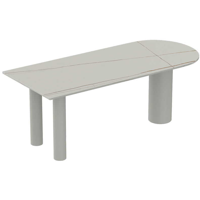 Metal Contemporary Free Form Table Sintered Stone Dining Table for Home White Without Chairs Clearhalo ' dining_table' 'Dining Tables & Seating' 'Dining Tables' 'furn' 'furn_dining_table' 'Furniture' 'furniture_dining_table' 'Kitchen & Dining Furniture' 'kitchen&dining_furn' 'kitchen' 'kitchen_dining_table' 3865052