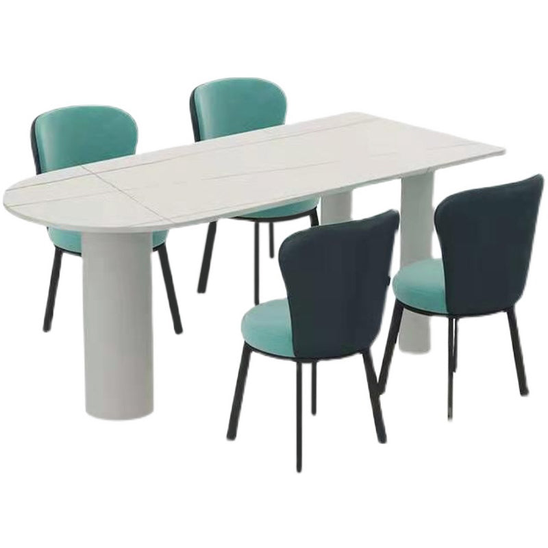 Metal Contemporary Free Form Table Sintered Stone Dining Table for Home Clearhalo ' dining_table' 'Dining Tables & Seating' 'Dining Tables' 'furn' 'furn_dining_table' 'Furniture' 'furniture_dining_table' 'Kitchen & Dining Furniture' 'kitchen&dining_furn' 'kitchen' 'kitchen_dining_table' 3865054