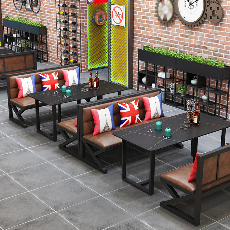 Industrial Rectangle Dining Room Table Sintered Stone Table with Black Double Pedestal Clearhalo ' dining_table' 'Dining Tables & Seating' 'Dining Tables' 'furn' 'furn_dining_table' 'Furniture' 'furniture_dining_table' 'Kitchen & Dining Furniture' 'kitchen&dining_furn' 'kitchen' 'kitchen_dining_table' 3865056