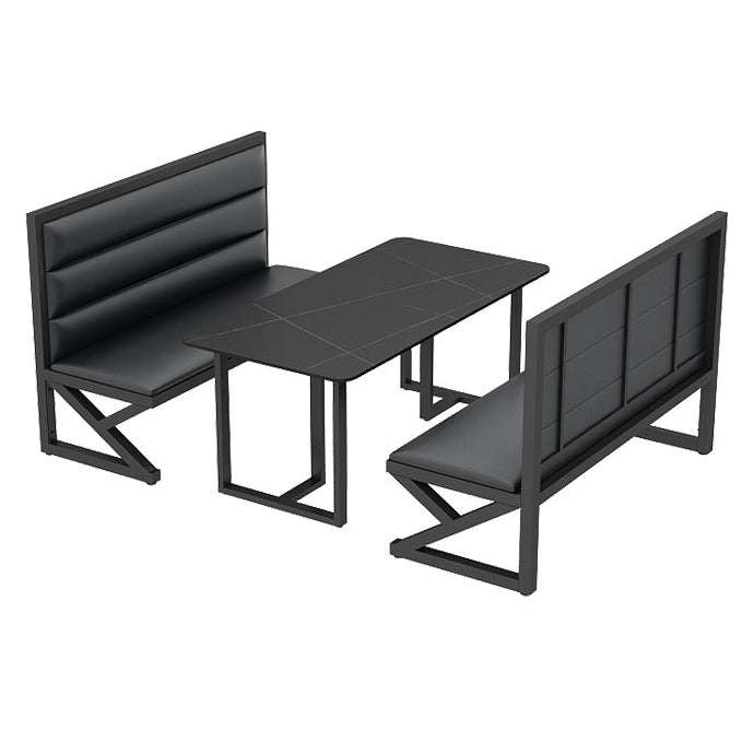 Industrial Rectangle Dining Room Table Sintered Stone Table with Black Double Pedestal Clearhalo ' dining_table' 'Dining Tables & Seating' 'Dining Tables' 'furn' 'furn_dining_table' 'Furniture' 'furniture_dining_table' 'Kitchen & Dining Furniture' 'kitchen&dining_furn' 'kitchen' 'kitchen_dining_table' 3865061
