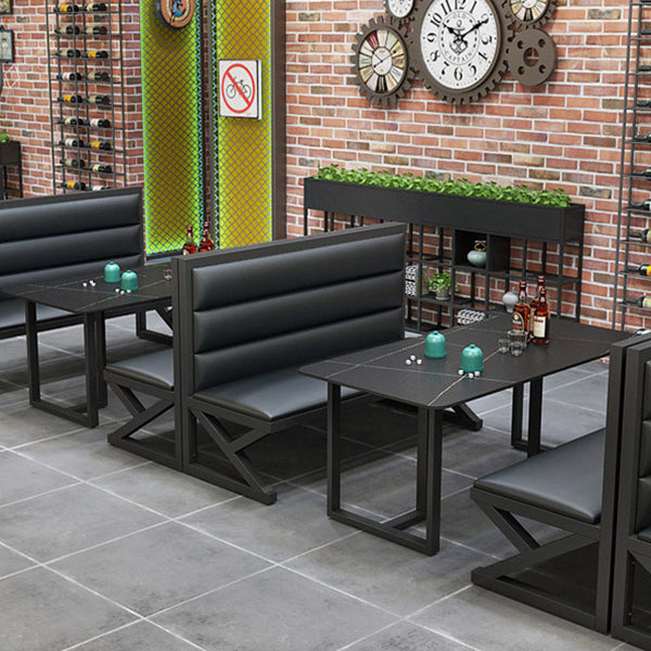 Industrial Rectangle Dining Room Table Sintered Stone Table with Black Double Pedestal Clearhalo ' dining_table' 'Dining Tables & Seating' 'Dining Tables' 'furn' 'furn_dining_table' 'Furniture' 'furniture_dining_table' 'Kitchen & Dining Furniture' 'kitchen&dining_furn' 'kitchen' 'kitchen_dining_table' 3865062