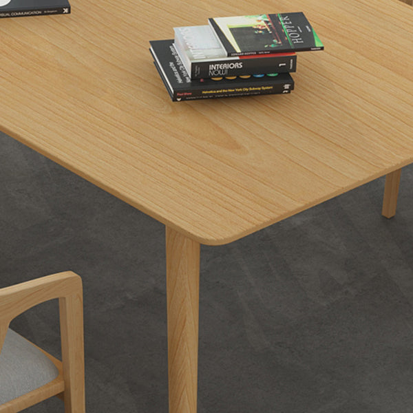 Glam Khaki Solid Wood Dining Table Standard Rectangle Shape Dining Table for Kitchen Clearhalo ' dining_table' 'Dining Tables & Seating' 'Dining Tables' 'furn' 'furn_dining_table' 'Furniture' 'furniture_dining_table' 'Kitchen & Dining Furniture' 'kitchen&dining_furn' 'kitchen' 'kitchen_dining_table' 3865072