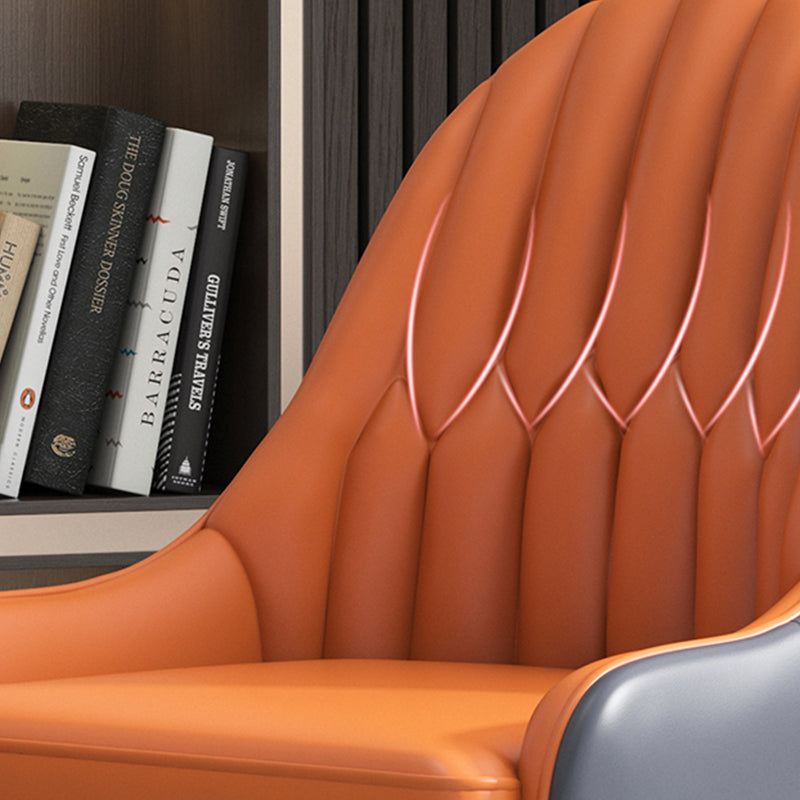 Glam Wood Dining Room Chairs Faux Leather Dining Arm Chairs for Home Use (Set of 2) Clearhalo ' kitchen&dining_furn' 'Dining Chairs' 'Dining Tables & Seating' 'dining_chair' 'furn' 'furn_dining_chair' 'Furniture' 'furniture_dining_chair' 'Kitchen & Dining Furniture' 'kitchen' 3870612