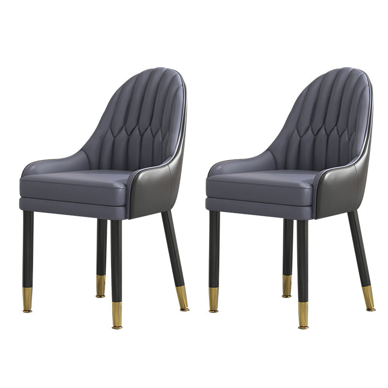 Glam Wood Dining Room Chairs Faux Leather Dining Arm Chairs for Home Use (Set of 2) Gray Black Clearhalo ' kitchen&dining_furn' 'Dining Chairs' 'Dining Tables & Seating' 'dining_chair' 'furn' 'furn_dining_chair' 'Furniture' 'furniture_dining_chair' 'Kitchen & Dining Furniture' 'kitchen' 3870615
